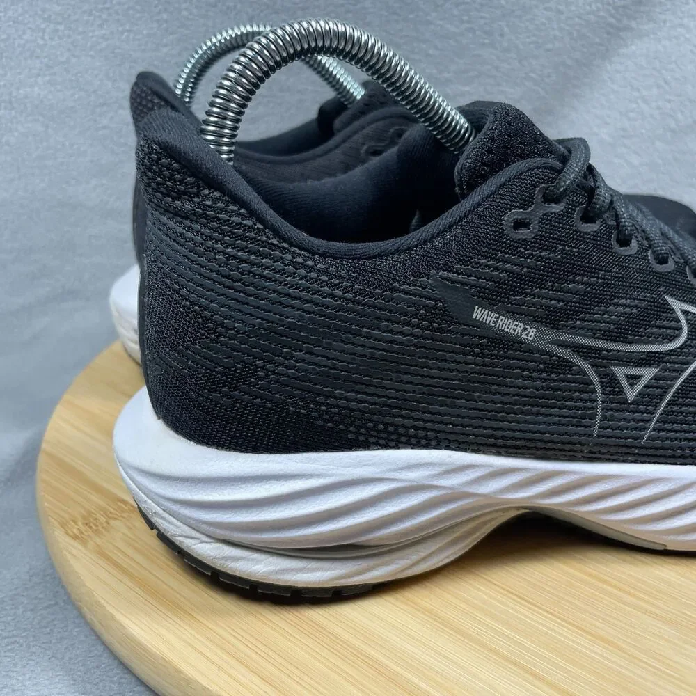 Mizuno Wave Rider 28 Womens Size 9 Black Running Shoes Athletic Sneakers